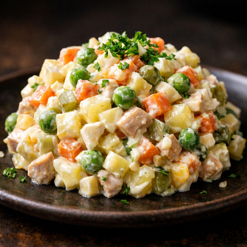 Russischer Olivier Salat – Schäfer Catering Spezialität